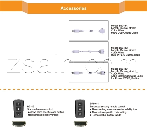acessórios de ZXA505H suporte antirroubo para tablet