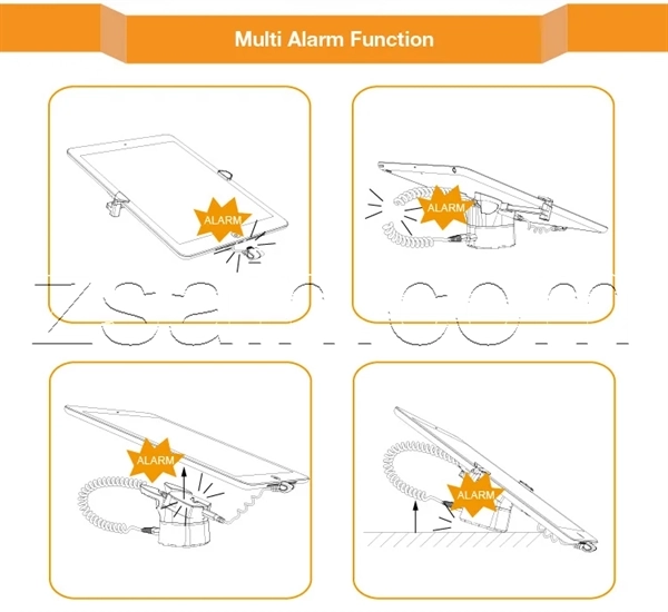  multi alarm function of ZXA505H anti theft holder for tablet